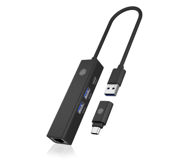 ICY BOX Hub 4w1 USB-C, USB-A, LAN - 1275308 - zdjęcie 3
